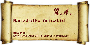 Marschalko Arisztid névjegykártya